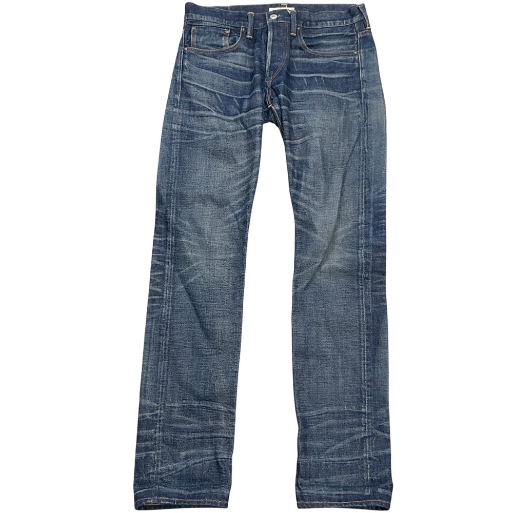 Ron Herman Denim Jeans Men 30x34 Blue Whisker Selvedge Button Fly‎ USA VTG